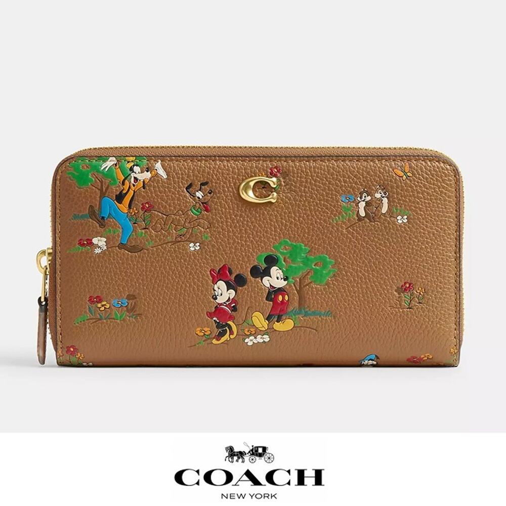 NWT 🐭Disney X Coach Essential Accordion Zip Wallet With Mickey Mouse Friends